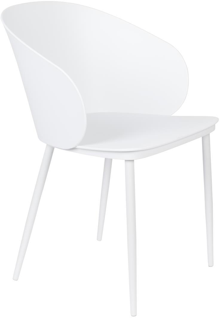 Elegant Spisebordsstol Gigi Offwhite med Stålstel