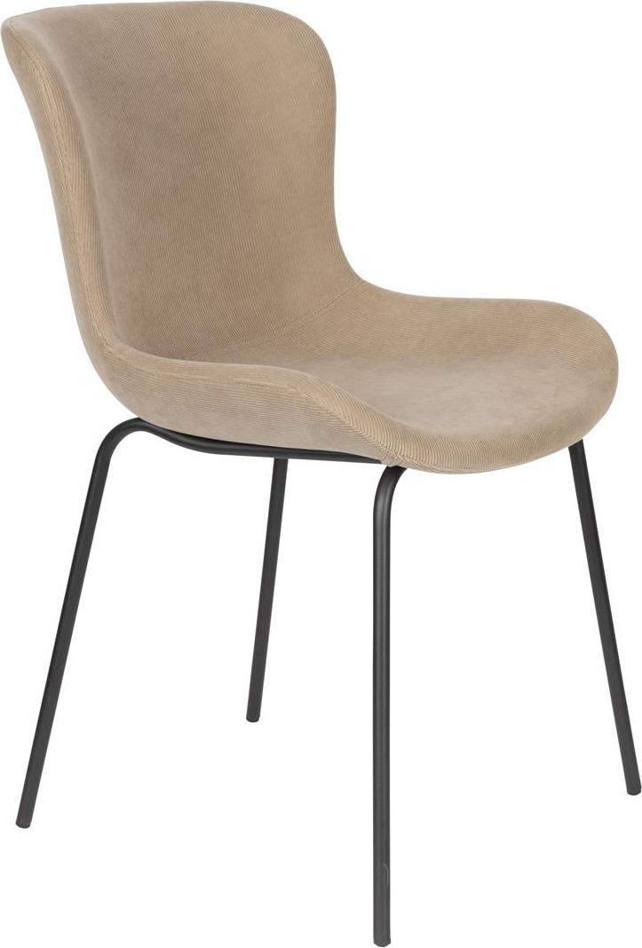 Elegant Junzo spisebordsstol i gråbrun ribfløjl