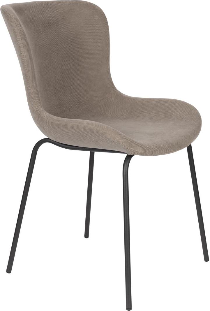 Spisebordsstol Studio White Junzo Stengrå Ribfløjl Metalramme H81 5xb48xd56