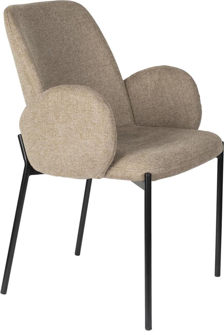 Elegant spisebordsstol Tjarda med stengrå jernramme