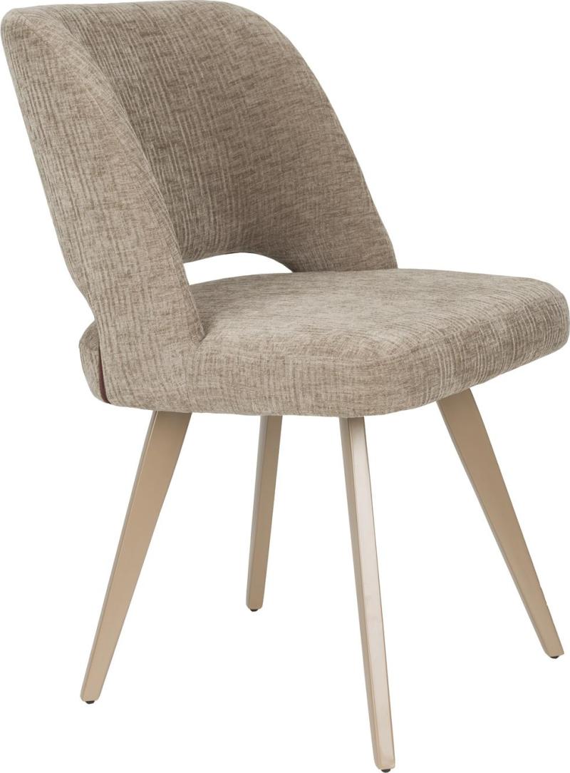 Moderne spisebordsstol i stengrå polyester - Yves model