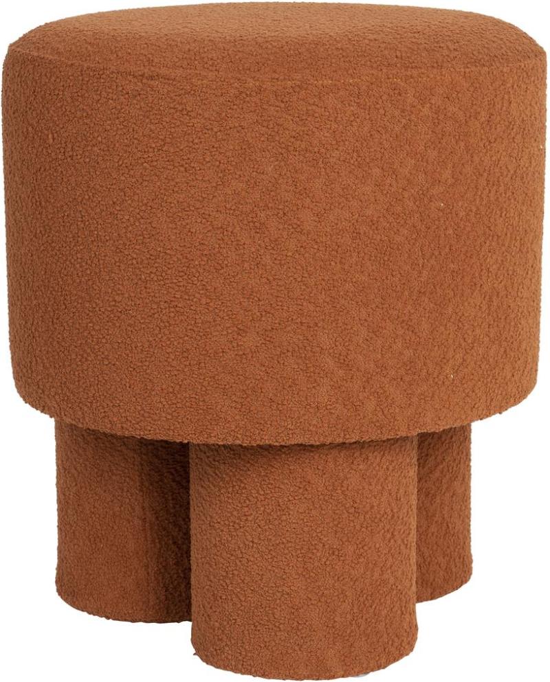 Skammel Stofpuf Marcos Fra Studio White Rødbrun Polyester ø40ã H44