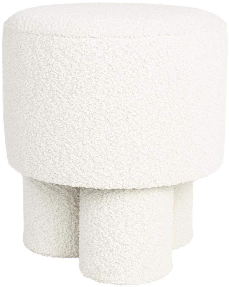 Elegant Offwhite Bouclé Skammel fra Studio White