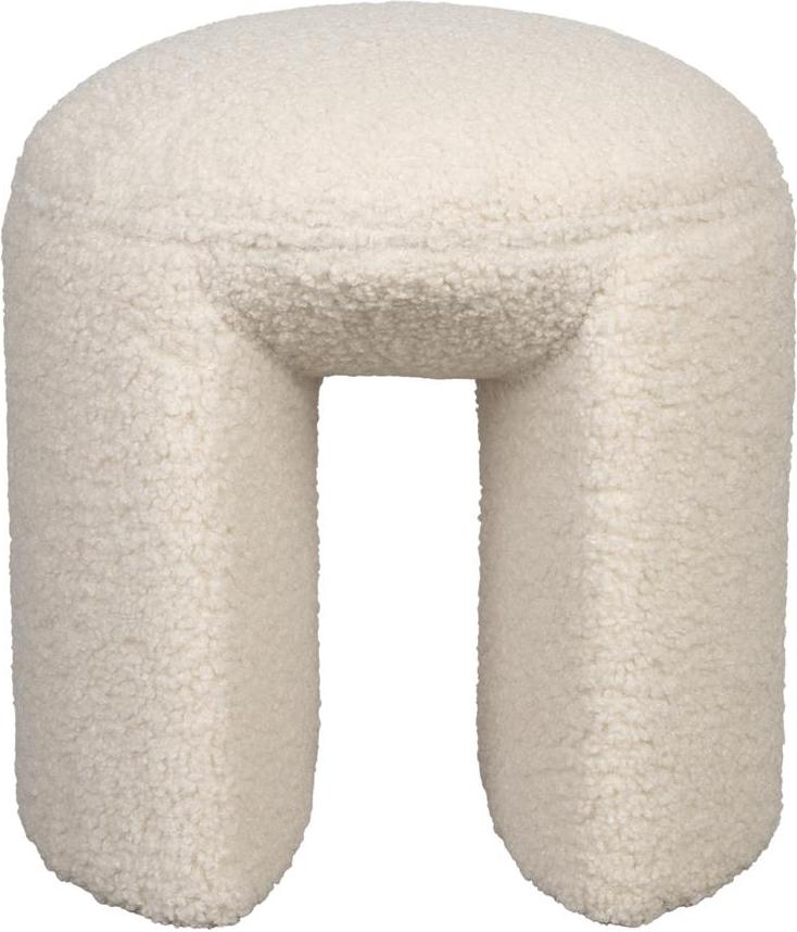 Skammel Studio White Noxx Lysgrå Polstret Polyester ø42   H46