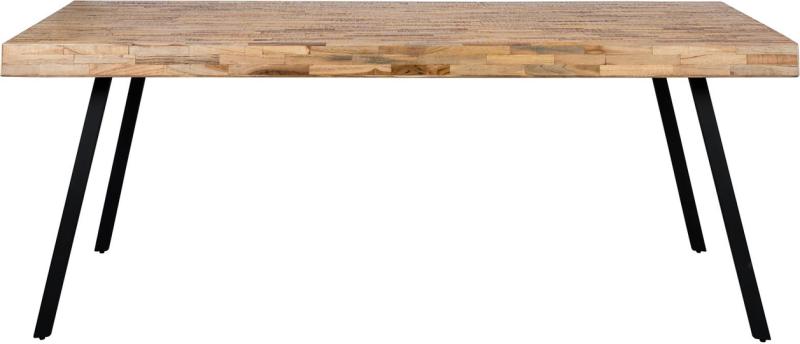 Spisebord Studio White Suri Ubehandlet Teaktræ Med Sorte Metalben 200x90