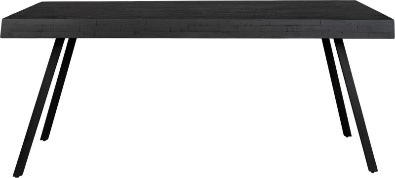Elegant spisebord Suri i teak med sorte metalben