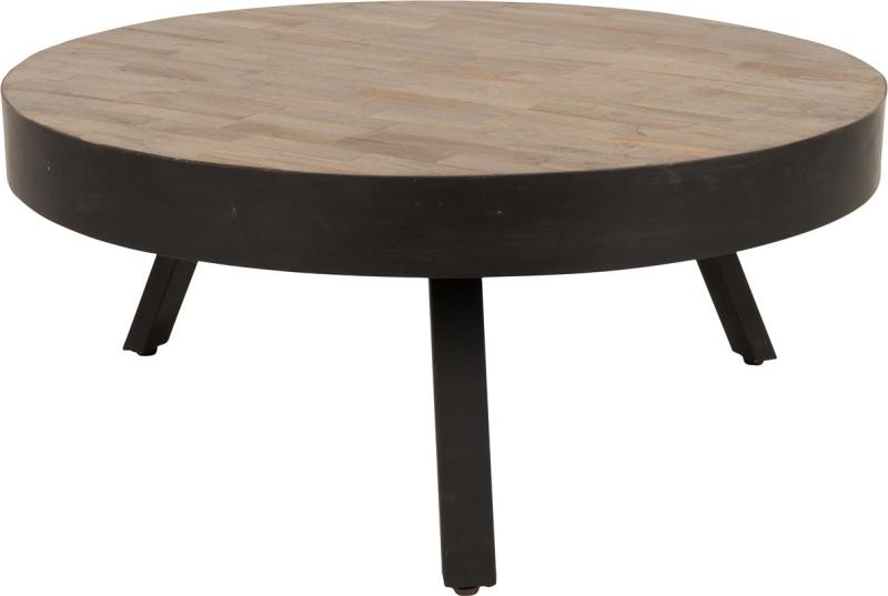 Sofabord Suri i Stengrå - Elegant Teak og Metalstel
