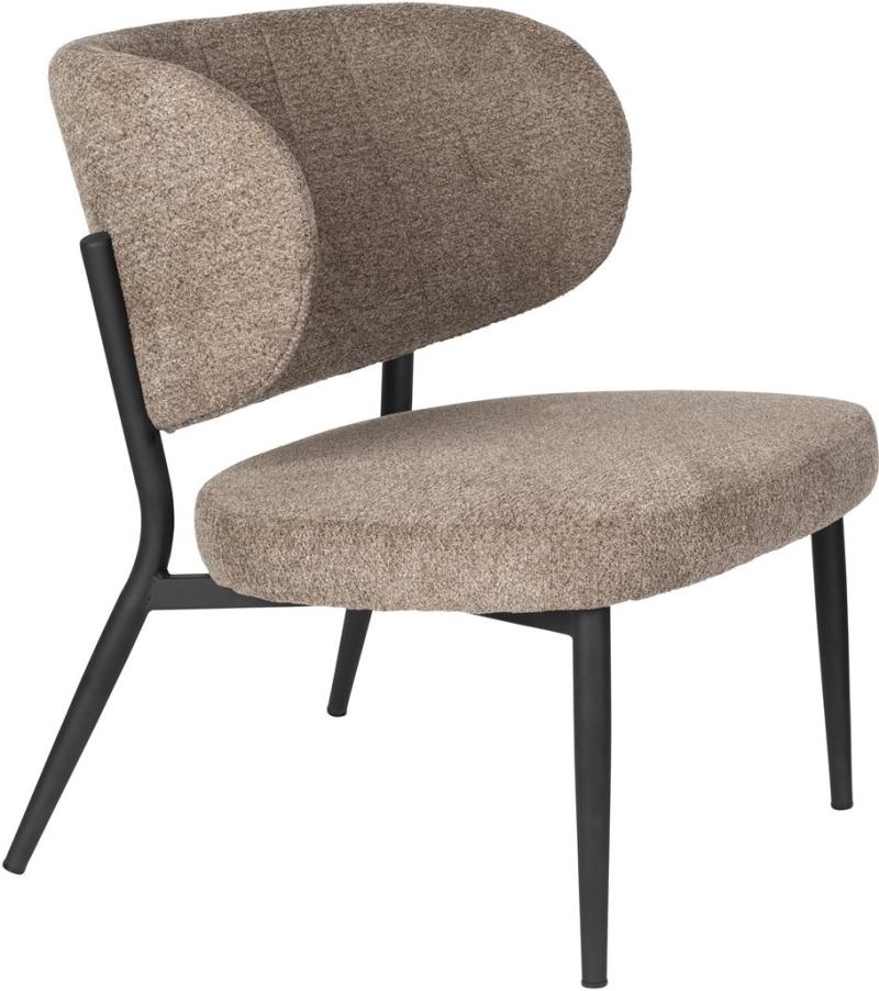 Loungestol Studio White Sanne Stengrå Polyester Med Sort Metalramme 72x62x76