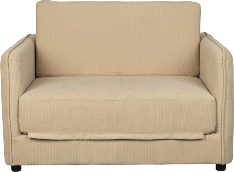 Elegant Sovesofa i Naturbeige med Diskret Mønster