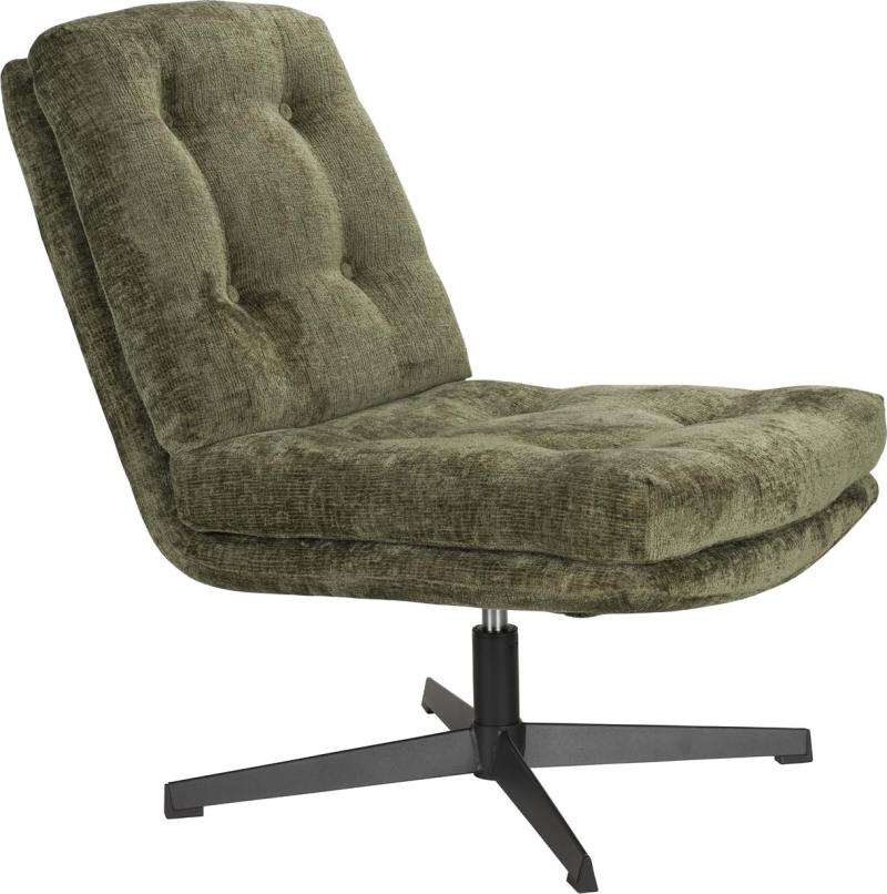 Loungestol Studio White Kai Gråbrun Polstret Polyester Metalstel Drejefunktion H69     B72   D75