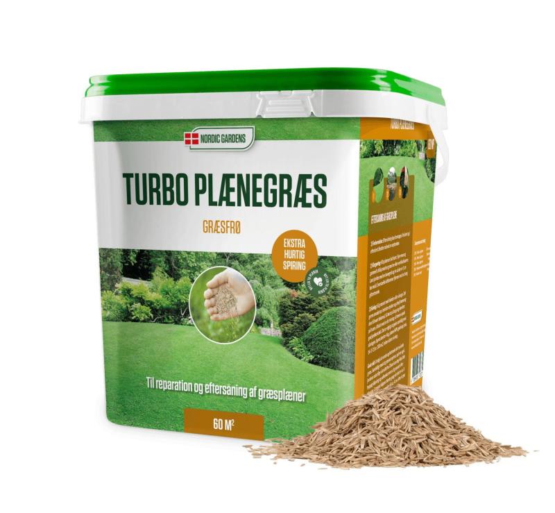 Turbo Plænegræs Græsfrø til Hurtig Reparation 60m2