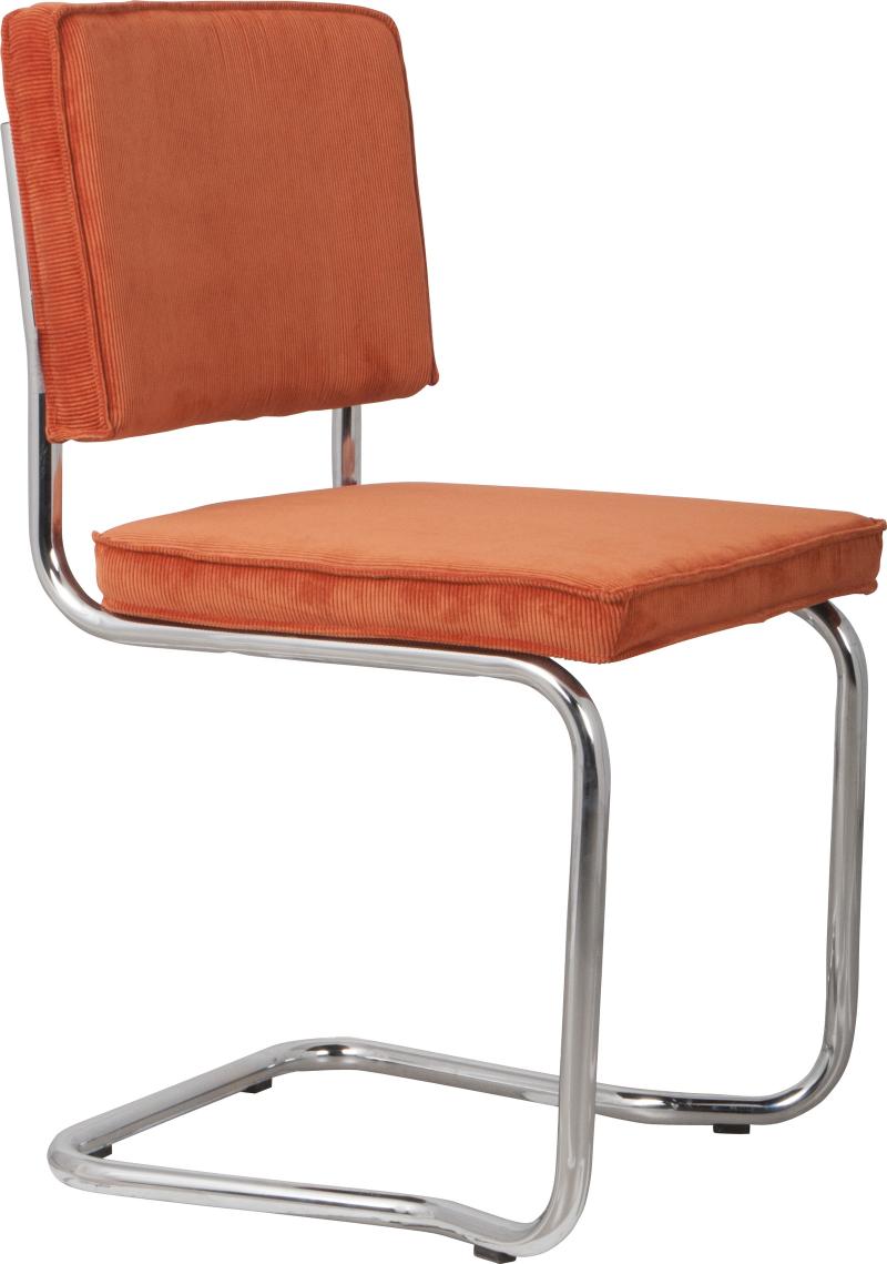 Spisebordsstol Spisestuestol Zuiver Ridge Rødlige Brun Nylon Polyesterbetræk Kromstel H85xb48xd50