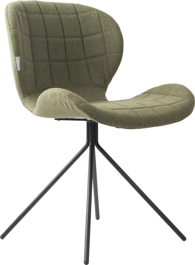 Spisebordsstol Zuiver Omg Polstret Stof Blygrå Med Sort Jernramme H80xb56xl51