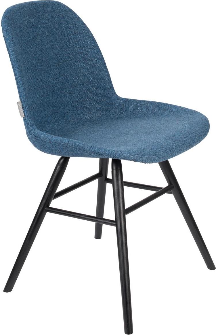 Spisebordsstol Zuiver Albert Koboltblå Polstret Polyester Stel Aluminium Asketræ