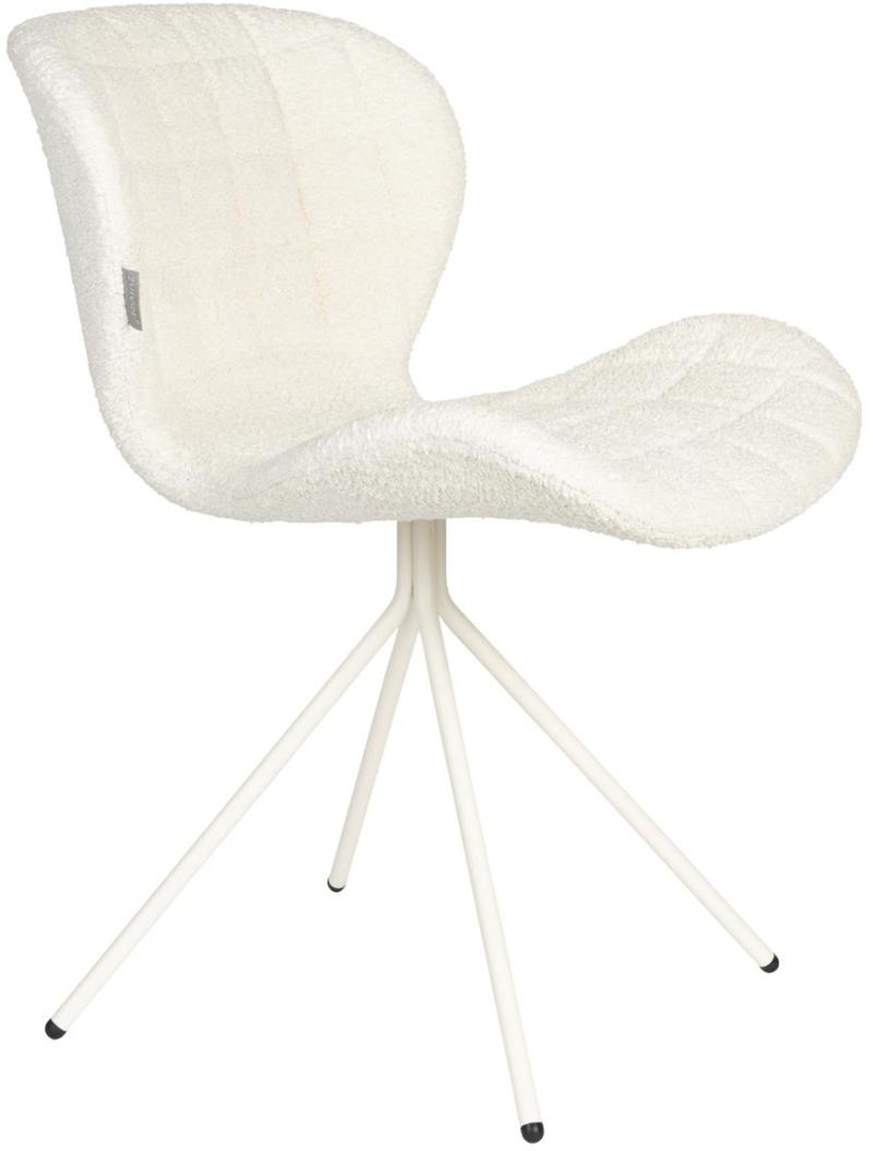 Spisebordsstol Zuiver Omg Offwhite Polstret Polyester Med Stålben