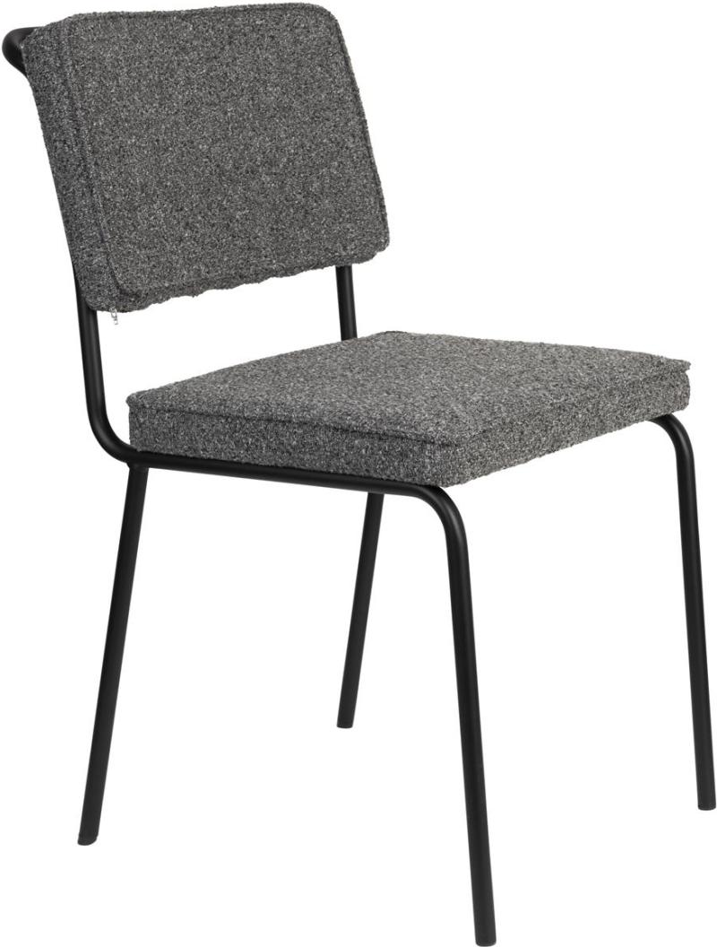 Tidløs Zuiver Buddy Spisebordsstol i Mørkegrå Stof