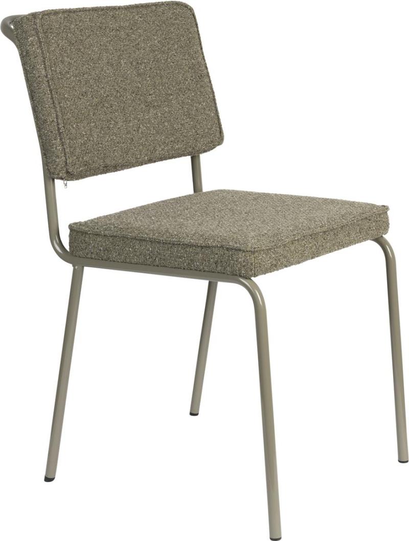 Spisebordsstol Zuiver Buddy Brungrå Stof Med Metalstel Moderne Italiensk Design