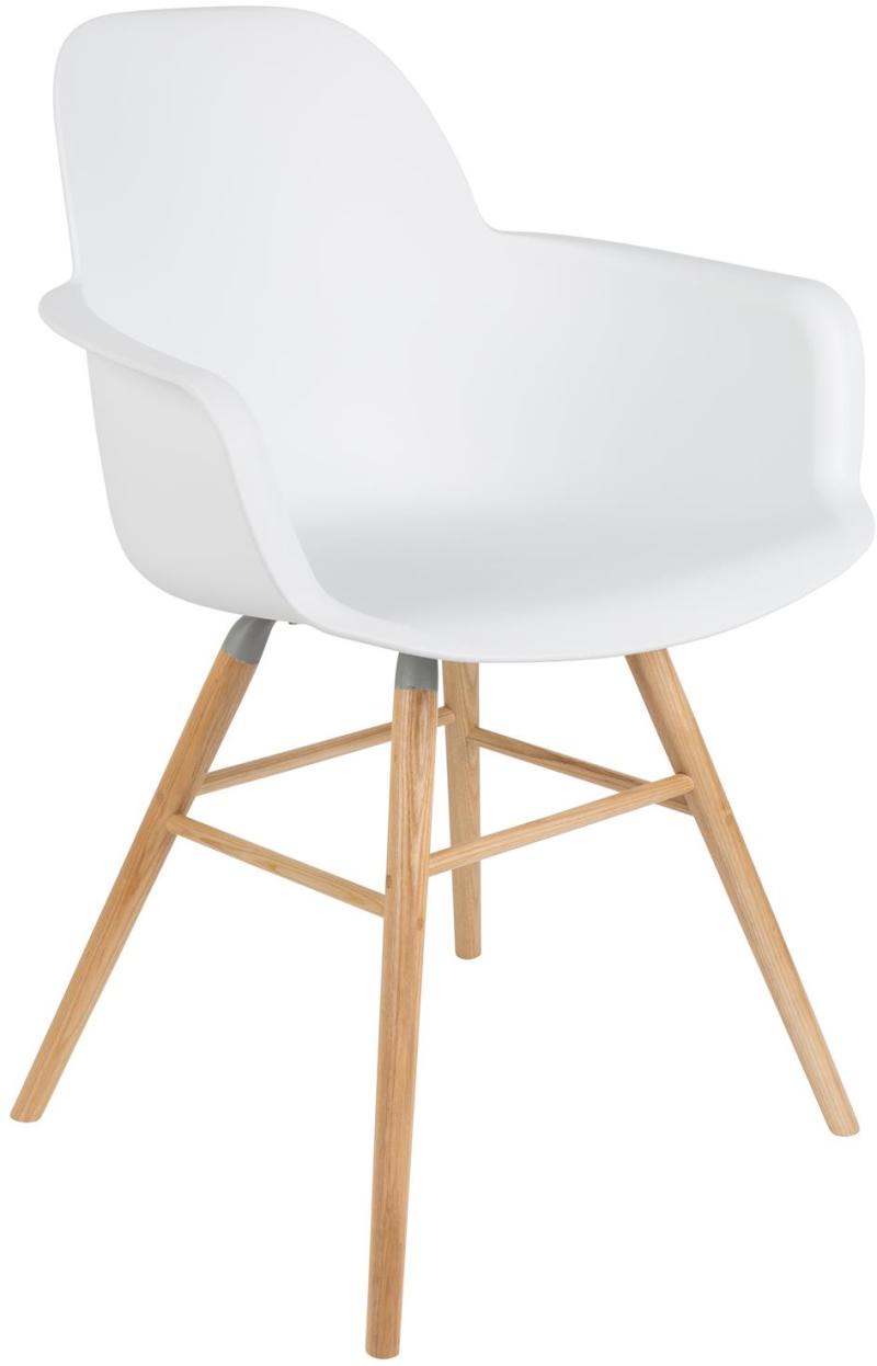 Elegant Spisebordsstol Med Armlæn - Zuiver Albert Offwhite