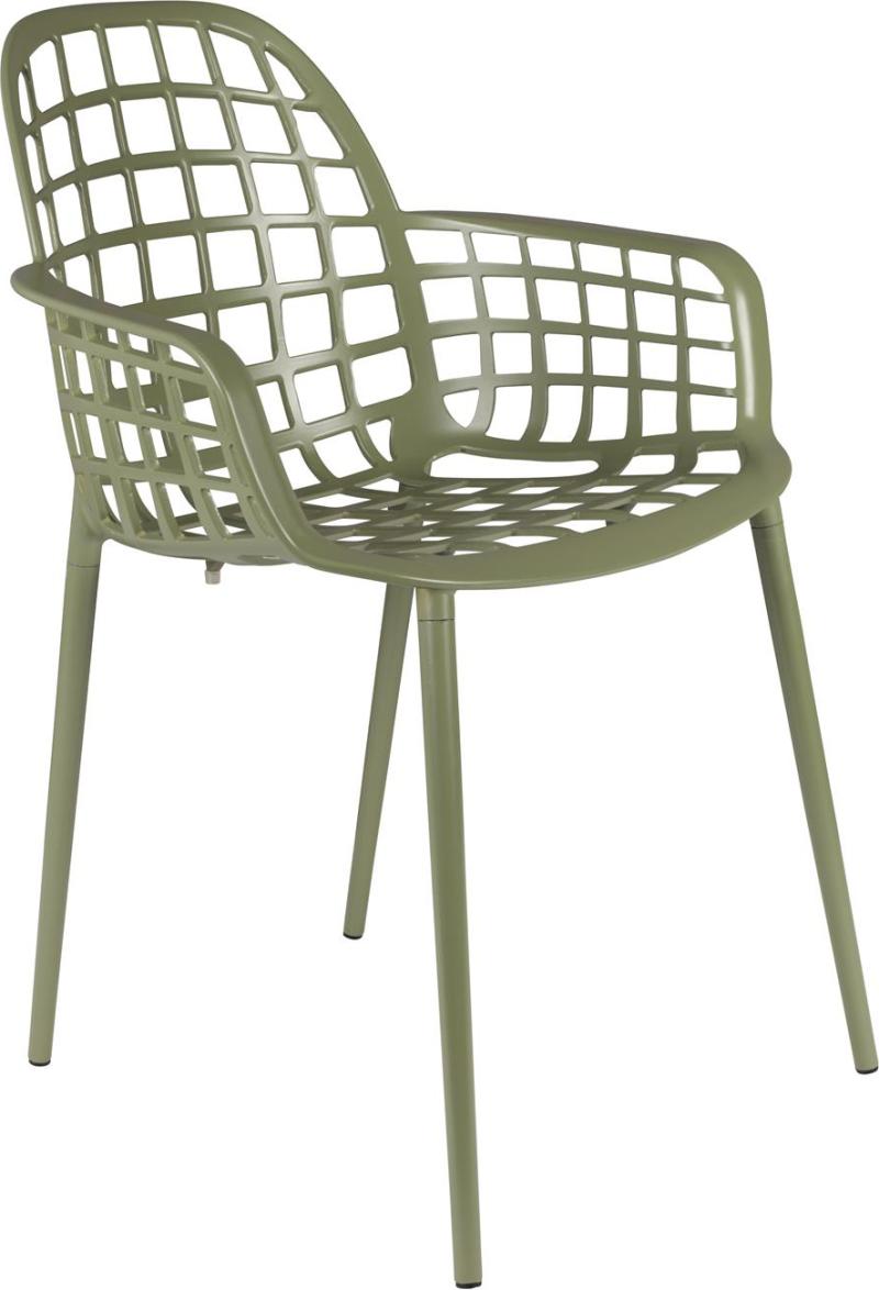 Spisebordsstol Med Armlæn Zuiver Albert Stabelbar Aluminium Taupe