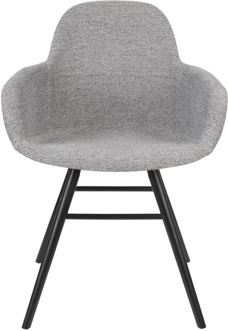 Elegant spisebordsstol med armlæn - Zuiver Albert Stengrå
