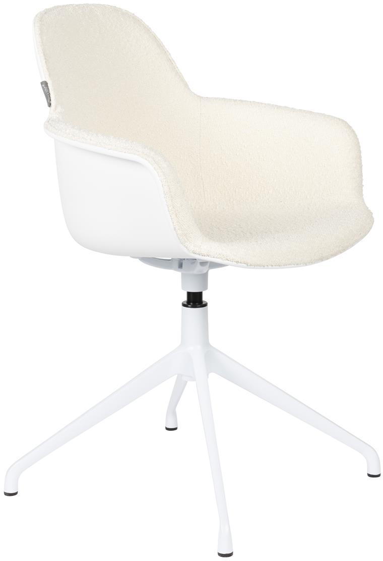 Elegant Drejelig Spisebordsstol Med Armlæn - Offwhite