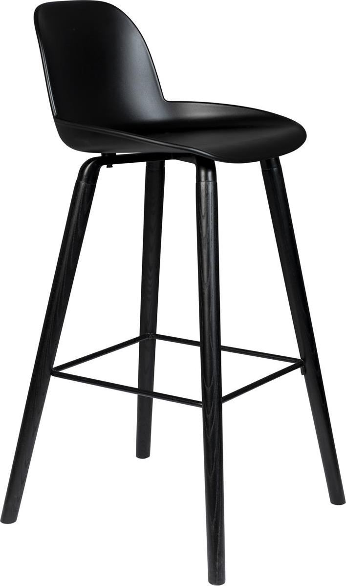 Barstol Zuiver Albert Sort Polypropylen Med Asketræ   Aluminium H98