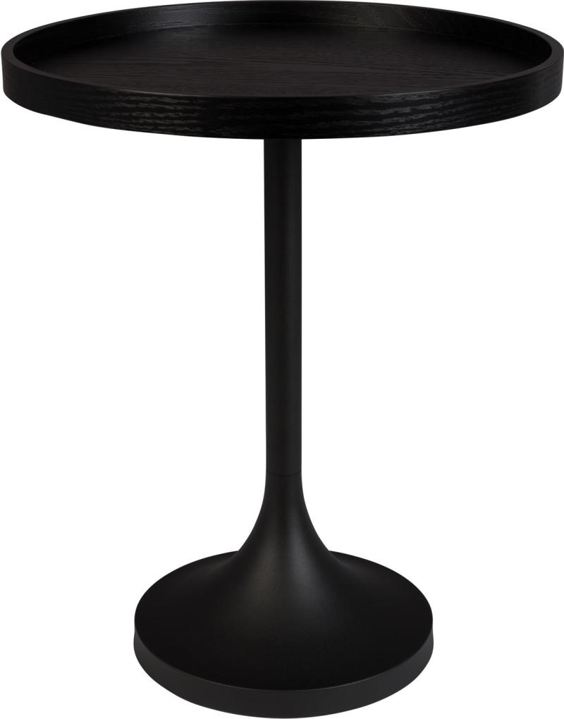 Sidebord Zuiver Jason Småbord Kulsort ø46   H56   Egetræsfiner   Metalbase