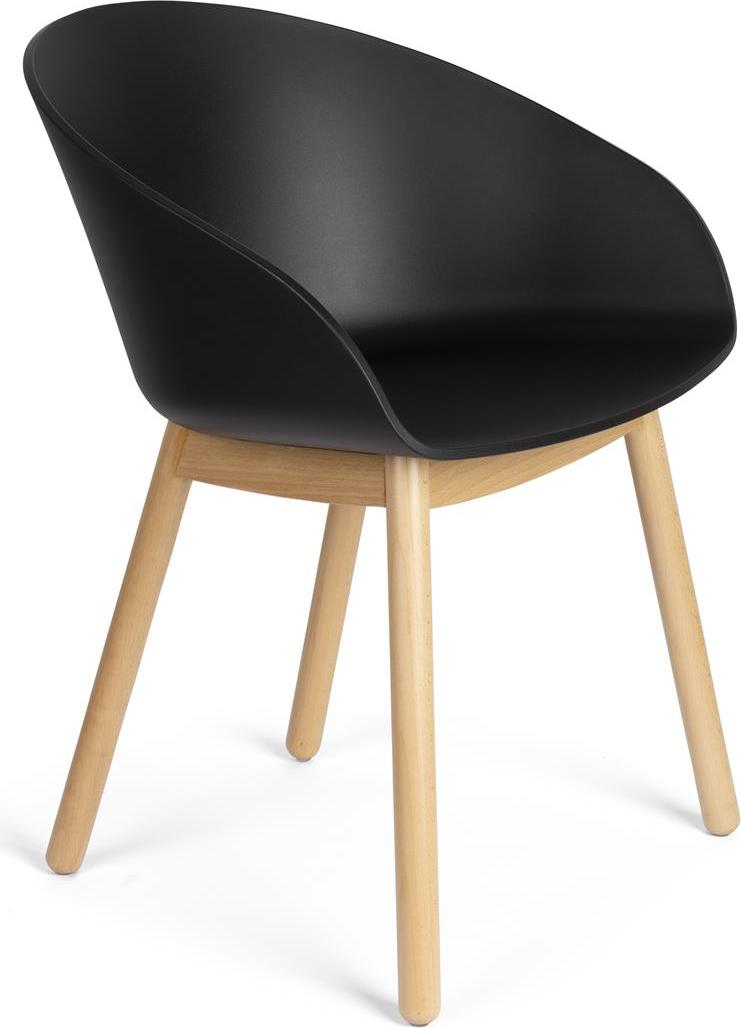 Elegant spisebordsstol med armlæn i antracit natur