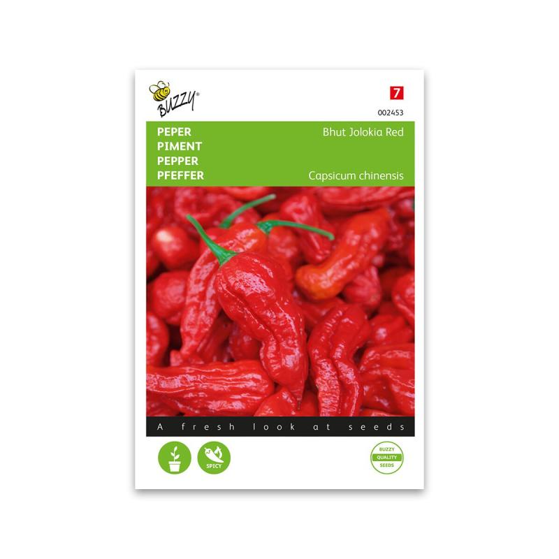økologisk Chili  Quot Bhut Jolokia Quot  Rød Buzzy