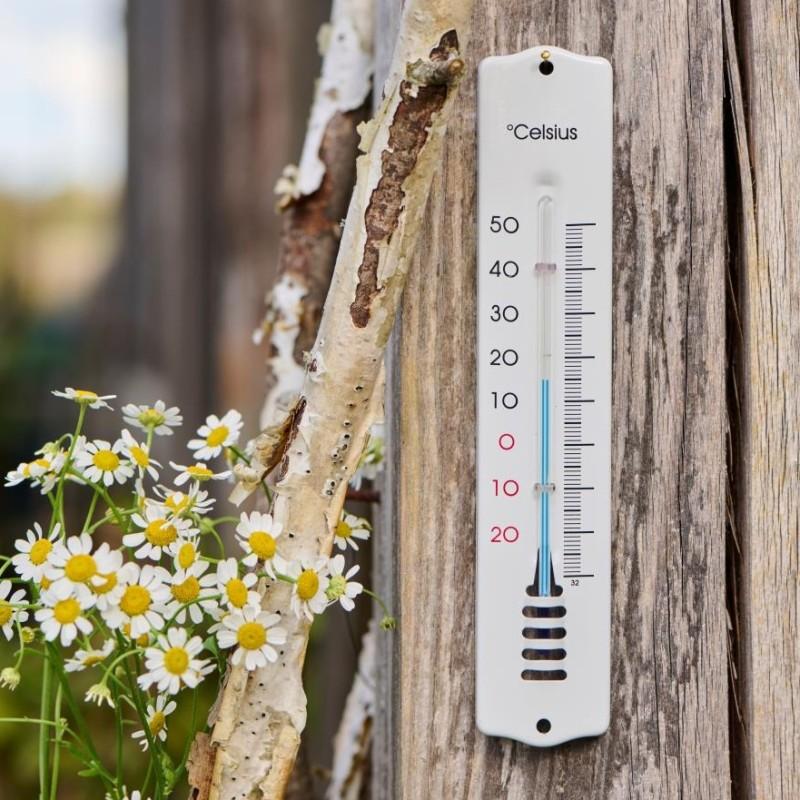Termometer    Væg Hvid Emaljelook  Celsius    Laursen