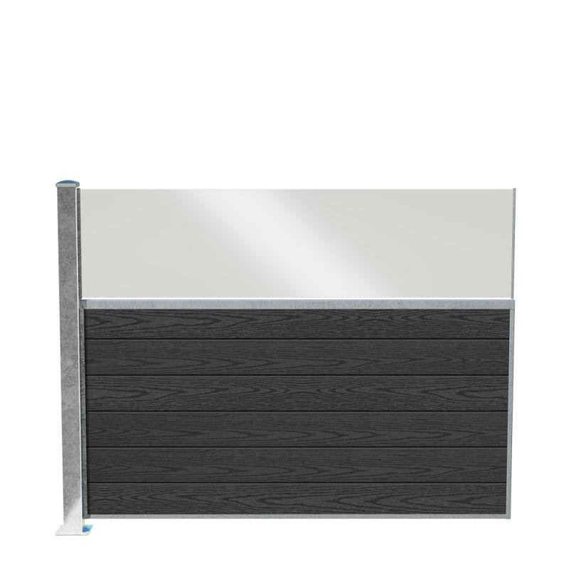 Wimex Fag Med Glas Fur Classic T140  -profil Wpc Koksgrå Galv  Stolpe   Fod 1400   189