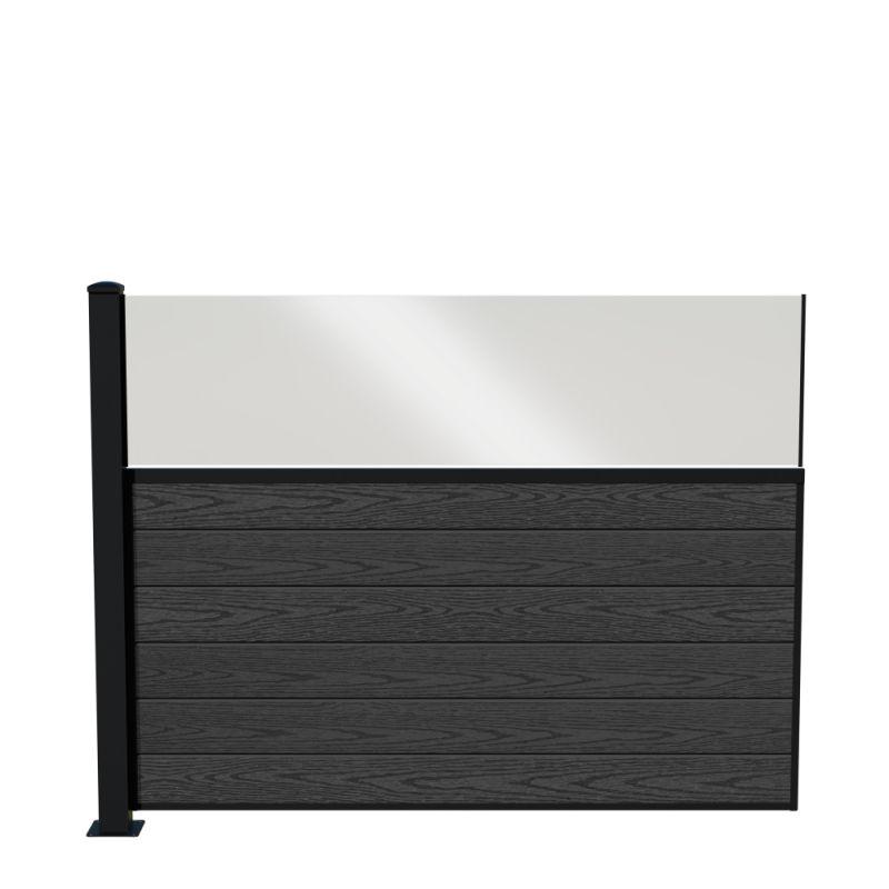 Wimex Fag Med Glas Fur Classic T140 -profil Wpc Koksgrå Pulverlak Stolpe Fod 1400