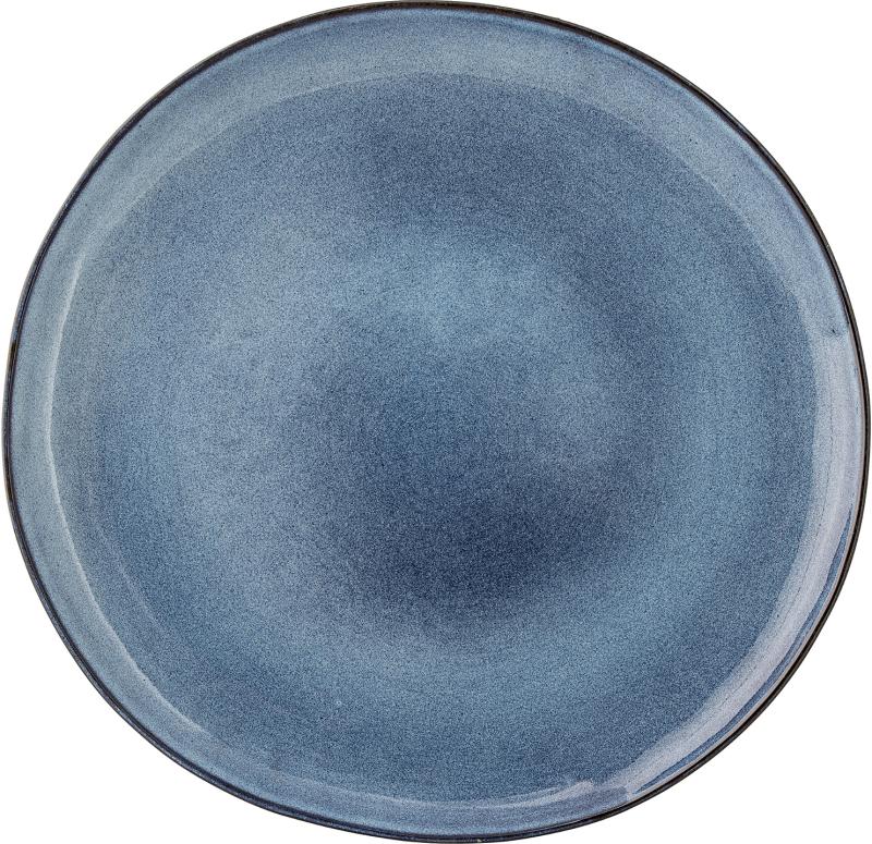 Serveringstallerken Bloomingville Sandrine ø28     Stentøj Dybblå Rustikt Håndlavet Design