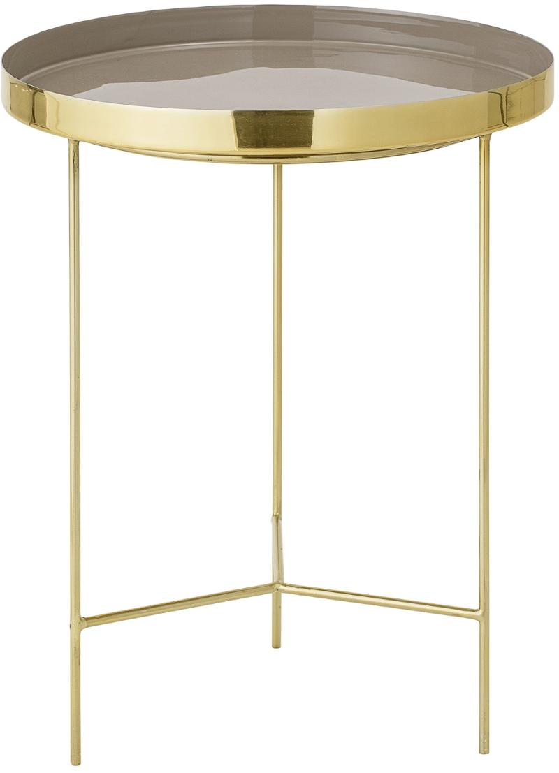 Bakkebord Sidebord Bloomingville Nordic Aluminium ø40 H50 Brun Med Guldkant