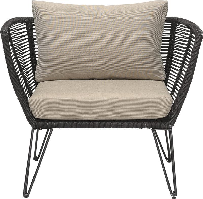 Udendørs Loungestol Bloomingville Mundo Sort Frostsikker Stål Polyester