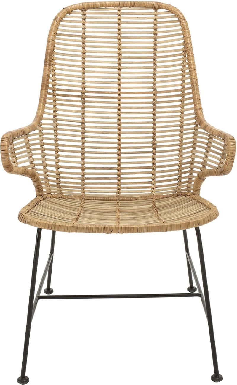 Loungestol Bloomingville Cozy Lake Natur Rattan Sort Jern H88ã B70ã D58