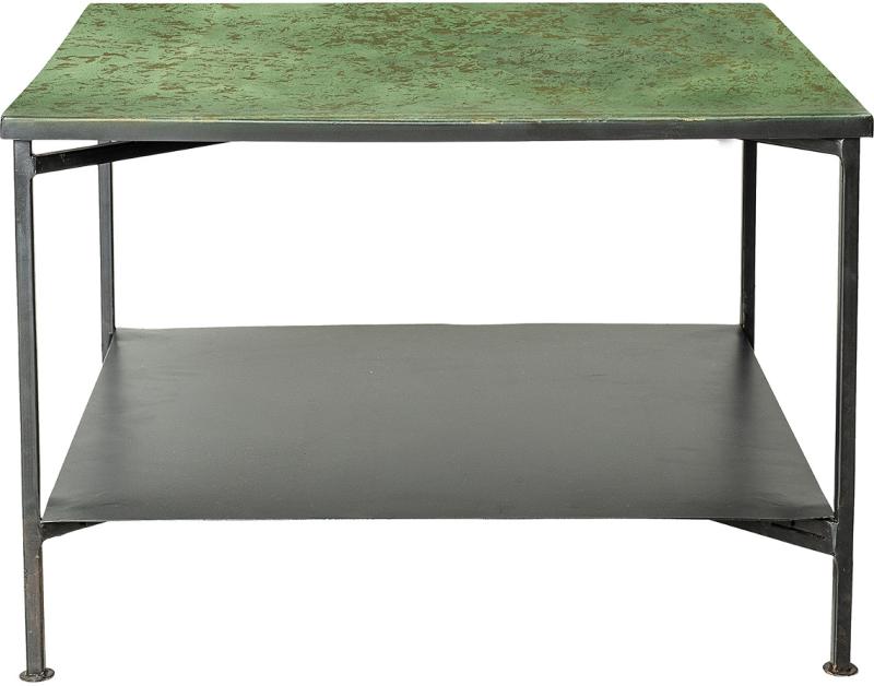 Sofabord Bloomingville Cozy Kaffebord Grøn Jern Med Hylde 60x60x40