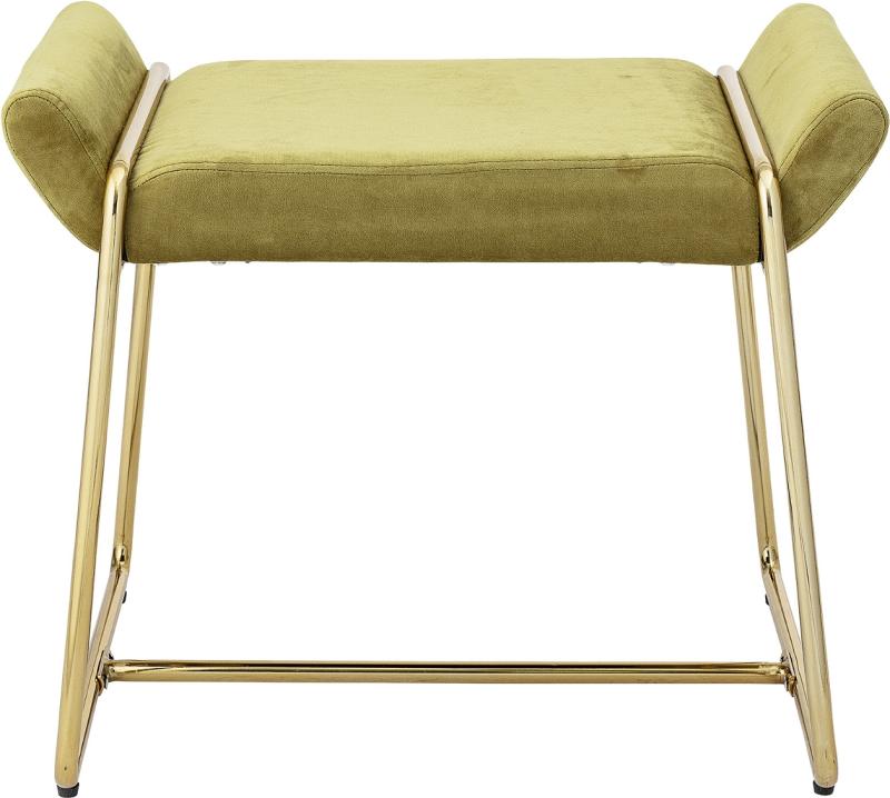 Taburet Skammel Bloomingville Nordic Gul Polstret Holdbar Polyester Med Gyldne Metalben H50xb36xl60
