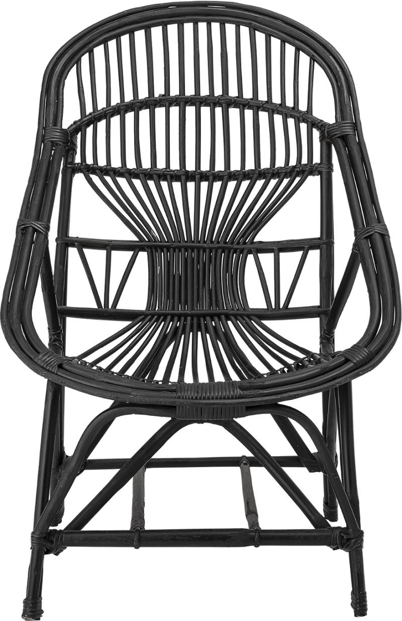 Loungestol Lænestol Bloomingville Cozy Joline Sort Sukkerrør H88xb43xd60
