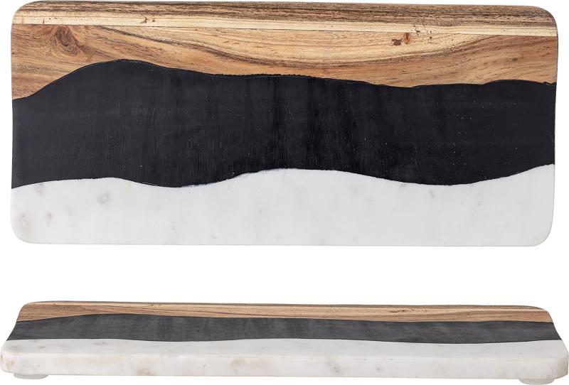 Skære-   Serveringsbræt Bloomingville Helfred   Akacie  Marmor   Harpiks 39 5x18x1     Natur