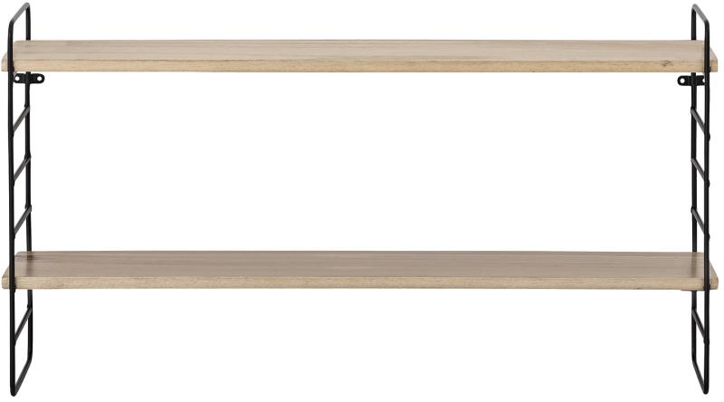 Væghylde Bloomingville North Mdf Natur 65x15x35   Med Sorte Metalbeslag  Skandinavisk Design