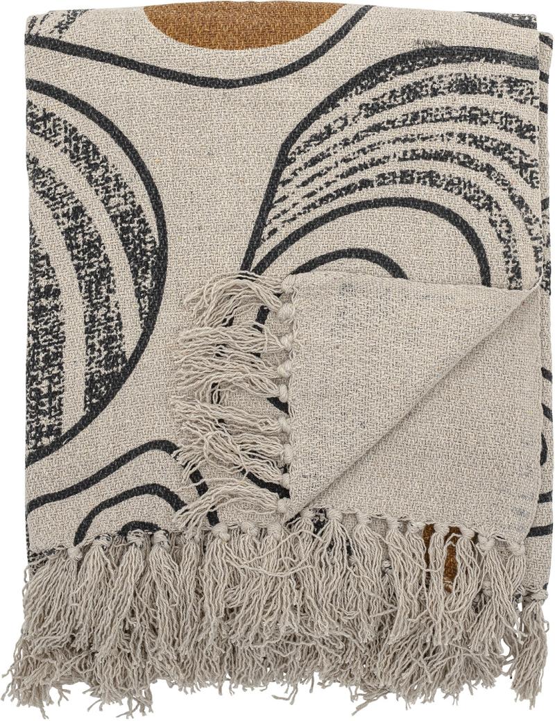Plaid Bloomingville Giano Genbrugt Bomuld Natur 130x160