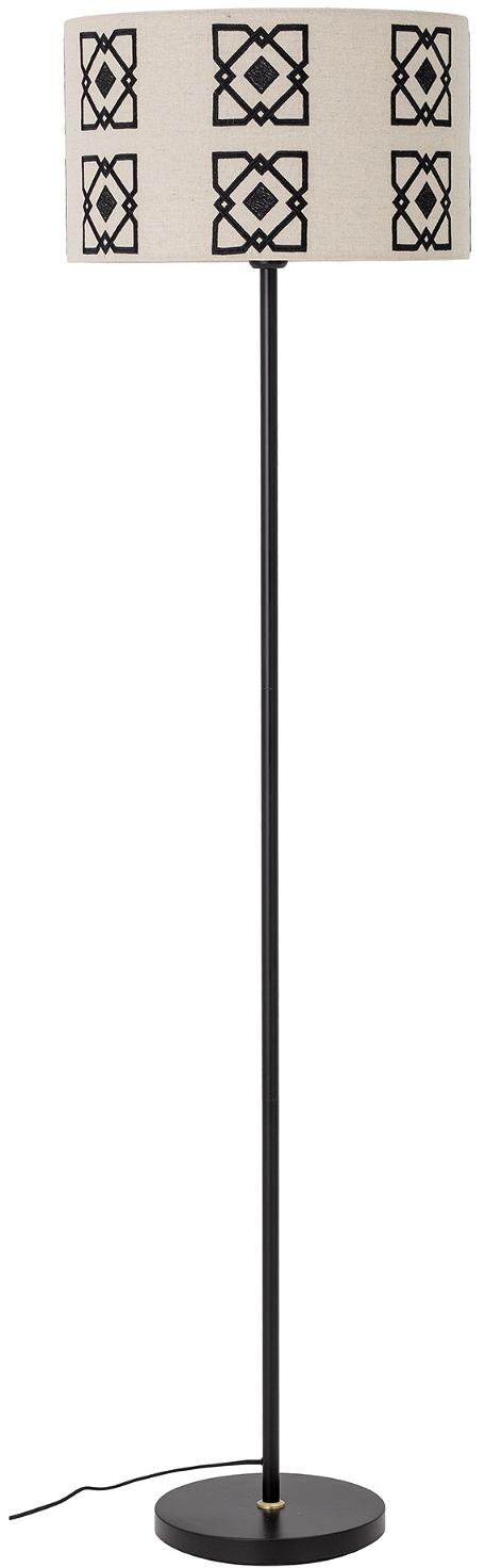 Gulvlampe Bloomingville Selita Sort Metal Med Naturfarvet Skærm ø42xh160