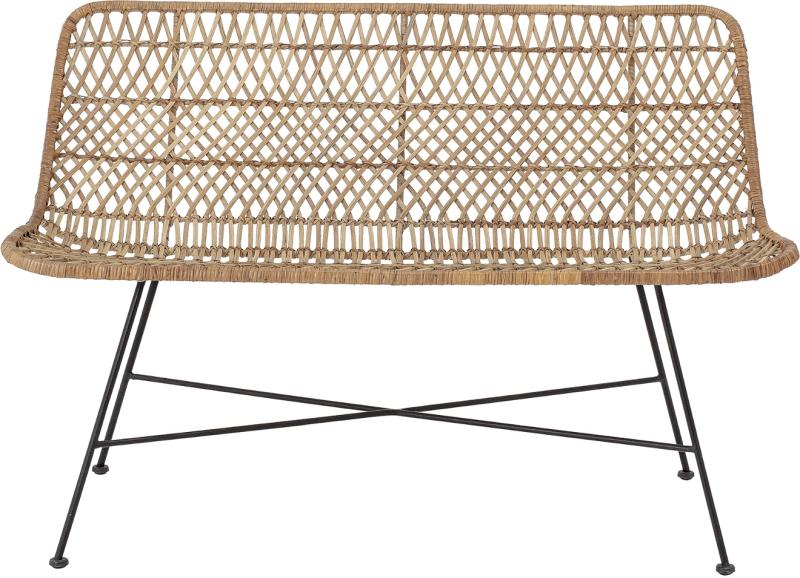 -personers Sofa Bloomingville Hallie Flettet Rattan Natur 120x61x80