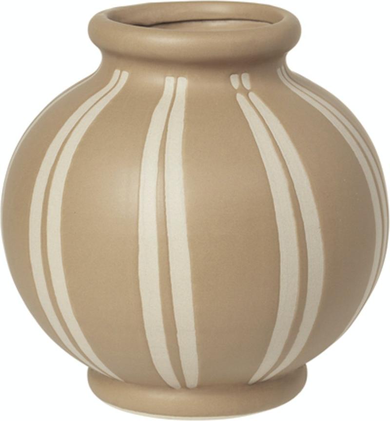 Vase Broste Copenhagen Wilma Keramik Beige Hvid ø17     H17
