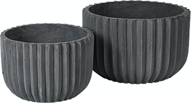 Urtepotte Krukke Broste Copenhagen Fiber ø50 H31 Sort Fibercement