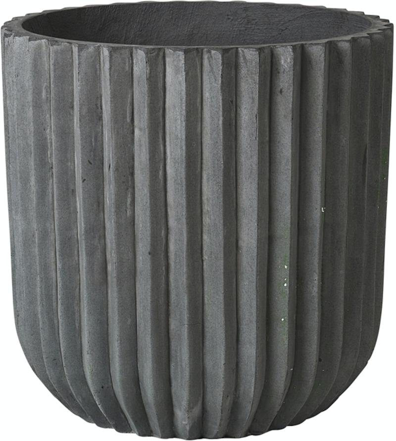 Udendørs Urtepotte Plantekrukke Broste Copenhagen Fiber Fibercement ø50 H50 Sort