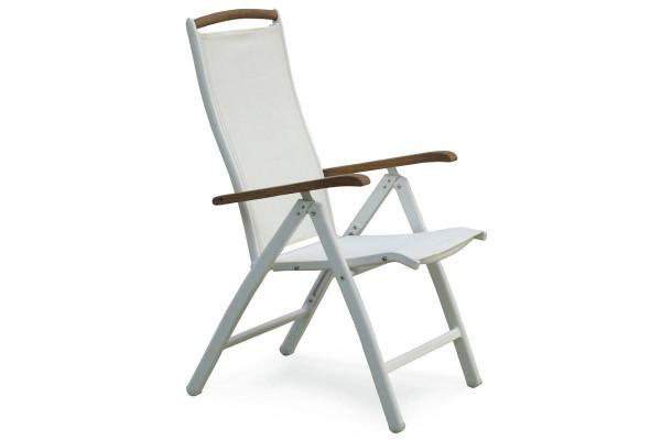 Dala Positionsstol Hvid Teak Armlæn