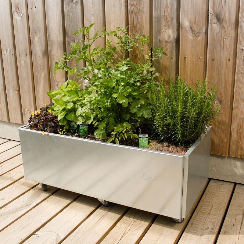 Dobbelt Højbed   Hjul  50   Højde  Galvaniseret 40x120