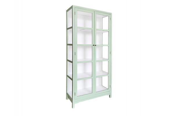Drejø Vitrineskab 198x92 5x38   Pastelgrøn Hvid